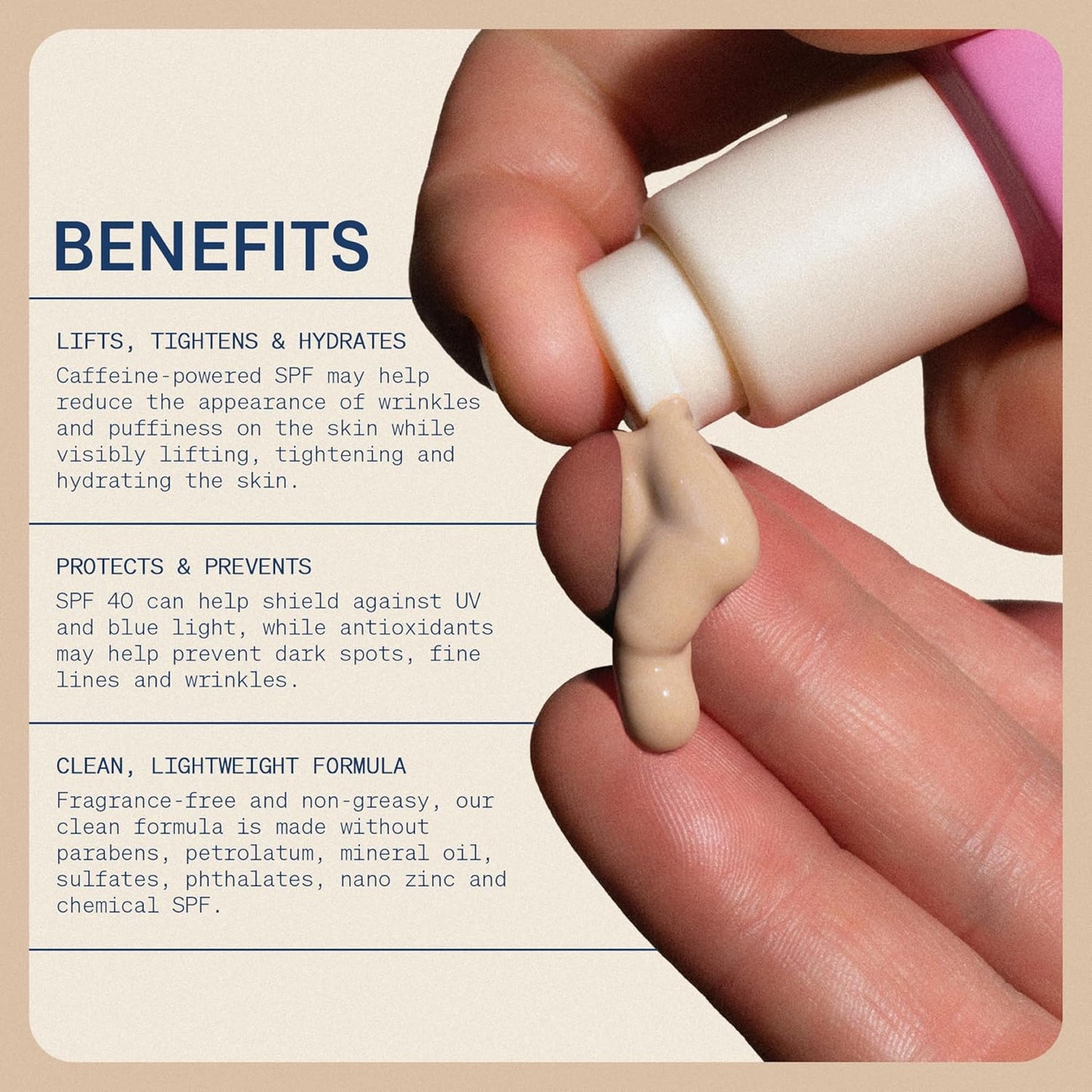 The Skinny Confidential Tinted Sunscreen, SPF 40 - Fragrance Free Face Moisturizer with No White Cast - Non-Greasy & Lightweight Caffeinated Mineral Sunscreen Lotion with Zinc Oxide & Titanium Dioxide